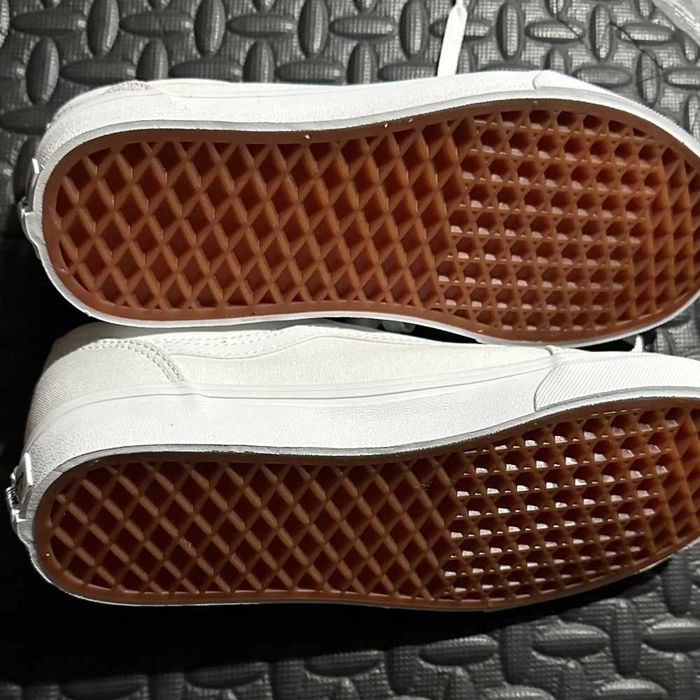 Vans All-White Canvas Lace-Up Sneakers - Picture 2 of 3